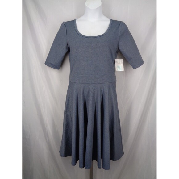 LuLaRoe Blue Nicole Dress Plus Size 2XL New - Picture 1 of 7